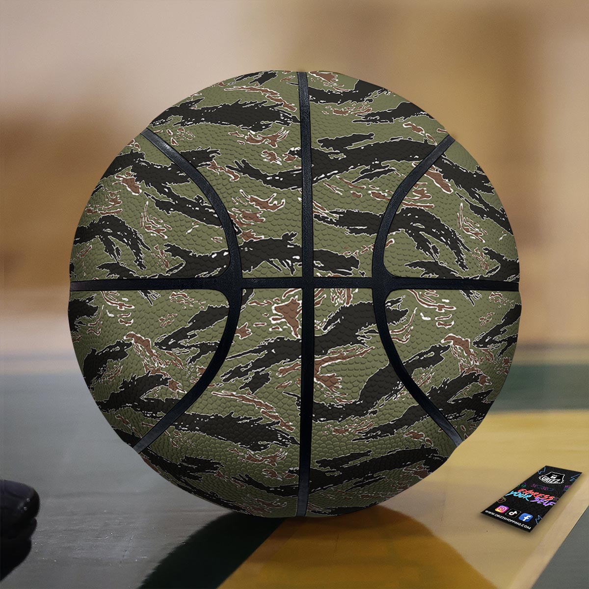Camouflage Tiger Stripe Print Pattern Basketball