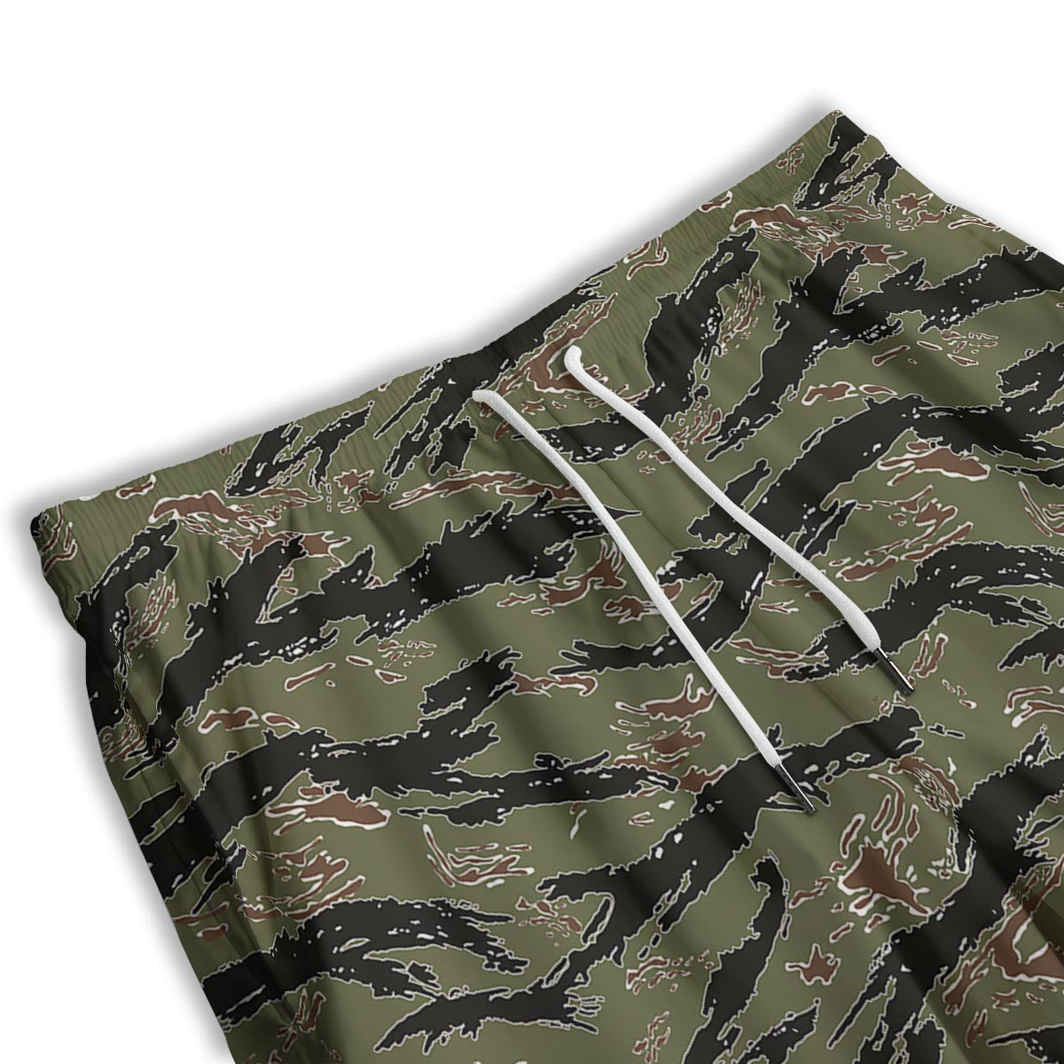 Camouflage Tiger Stripe Print Pattern Men's Athletic Shorts