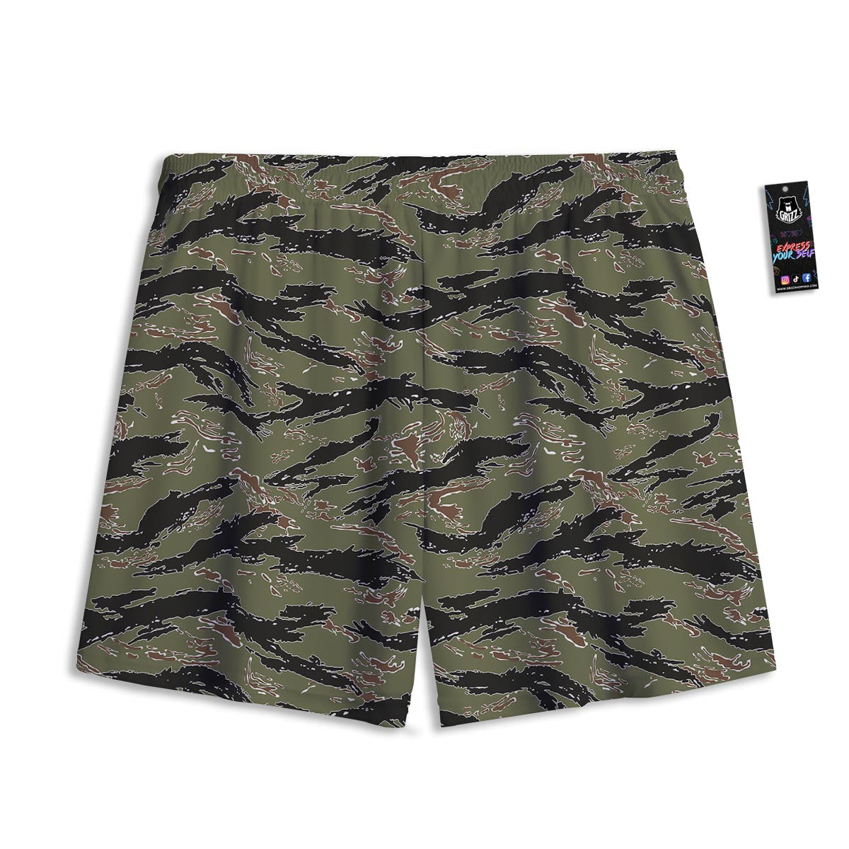 Camouflage Tiger Stripe Print Pattern Mesh Shorts