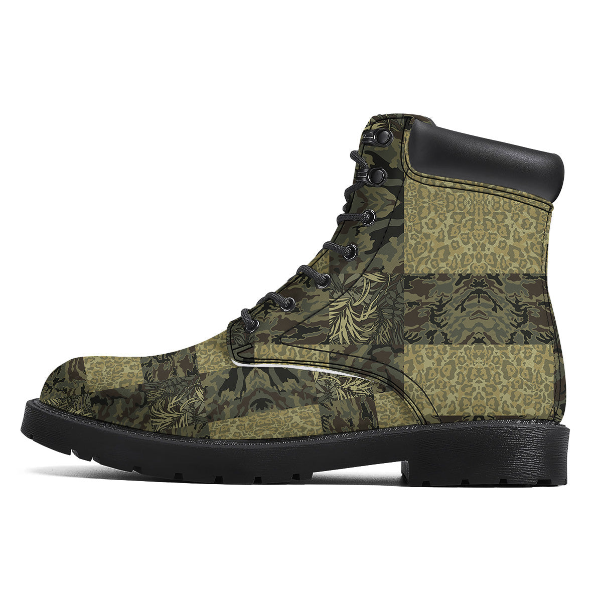 Camouflage Tropical And Leopard Print Pattern Boots-grizzshop
