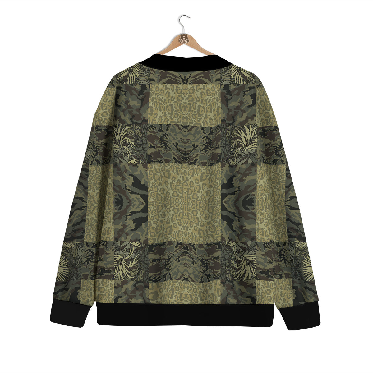 Camouflage Tropical And Leopard Print Pattern Cardigan-grizzshop