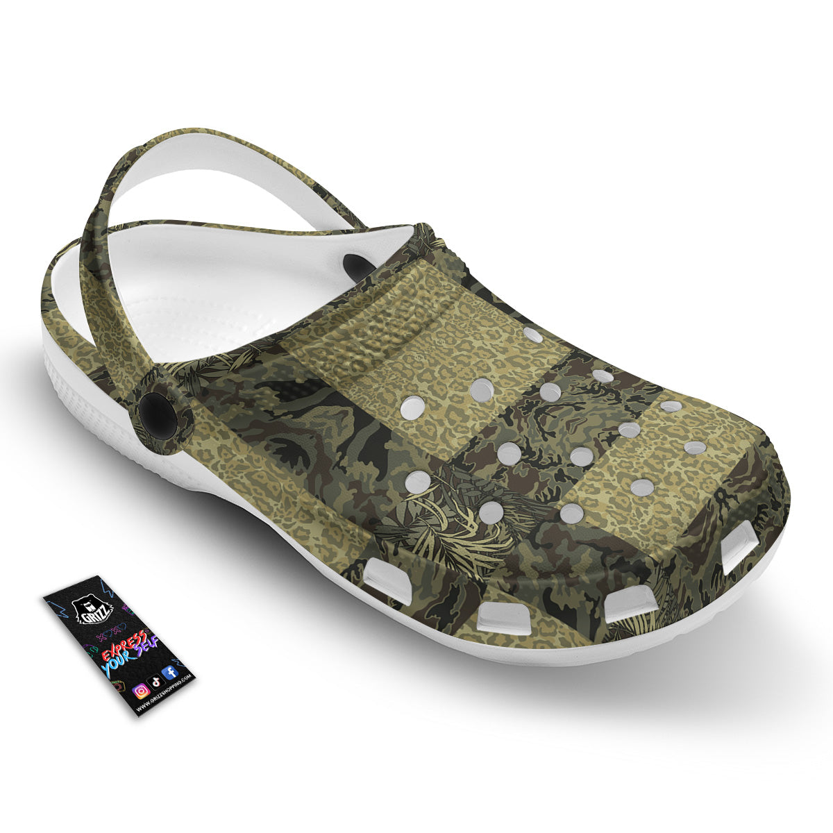 Camouflage Tropical And Leopard Print Pattern Clog-grizzshop