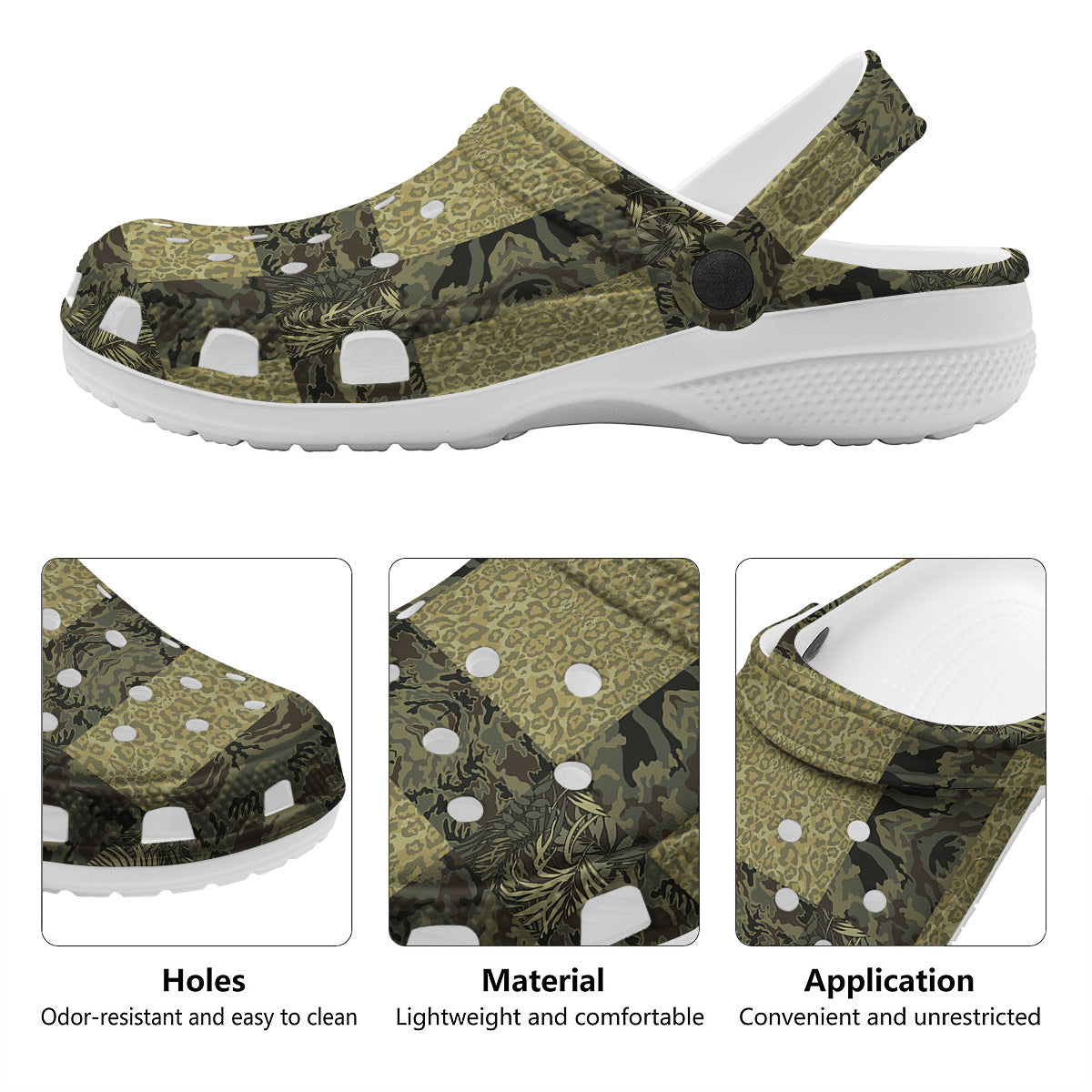Camouflage Tropical And Leopard Print Pattern Clog-grizzshop
