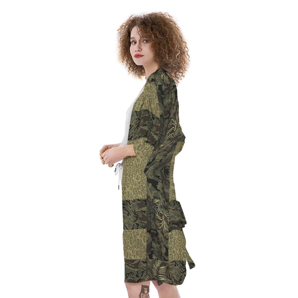 Camouflage Tropical And Leopard Print Pattern Kimono-grizzshop