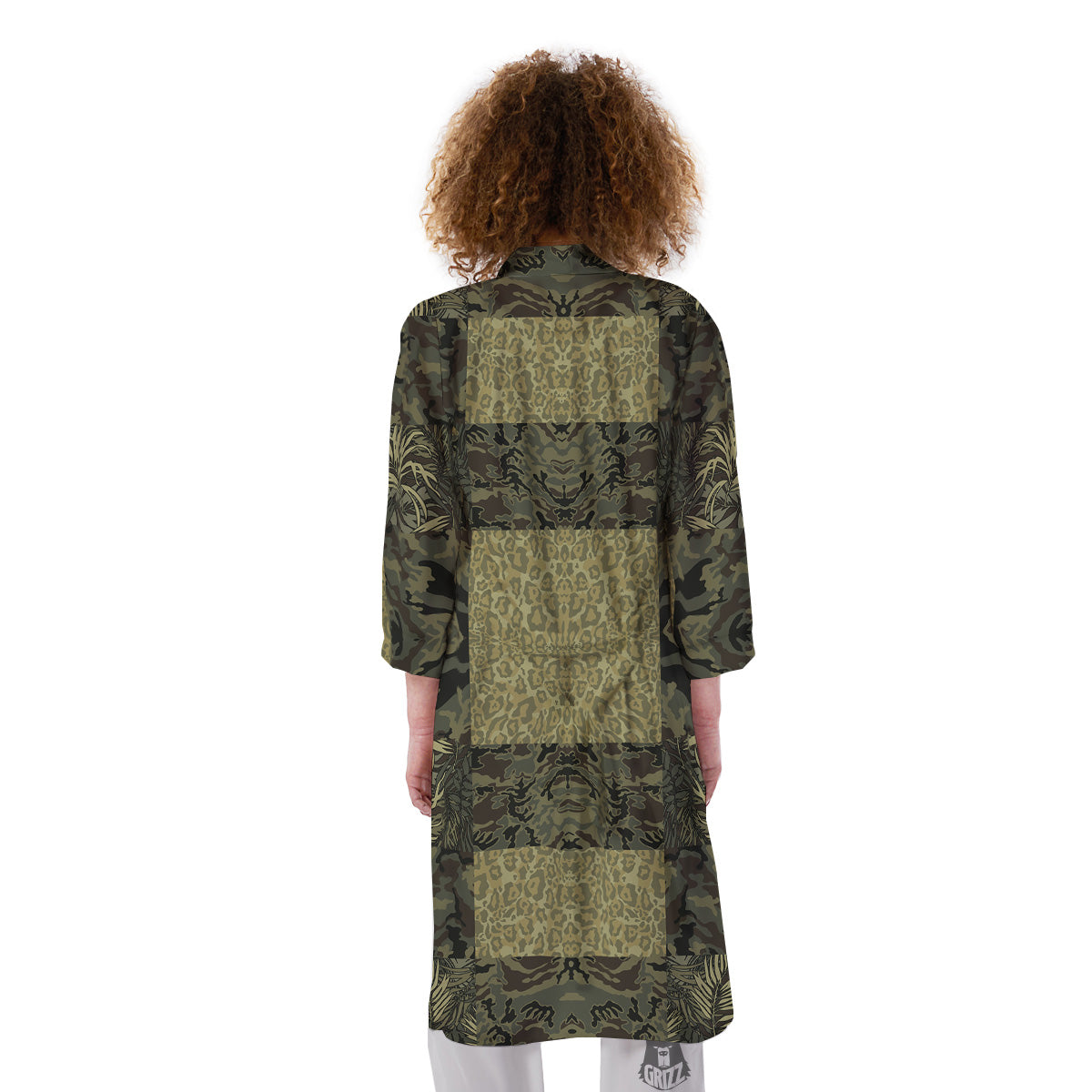 Camouflage Tropical And Leopard Print Pattern Kimono-grizzshop