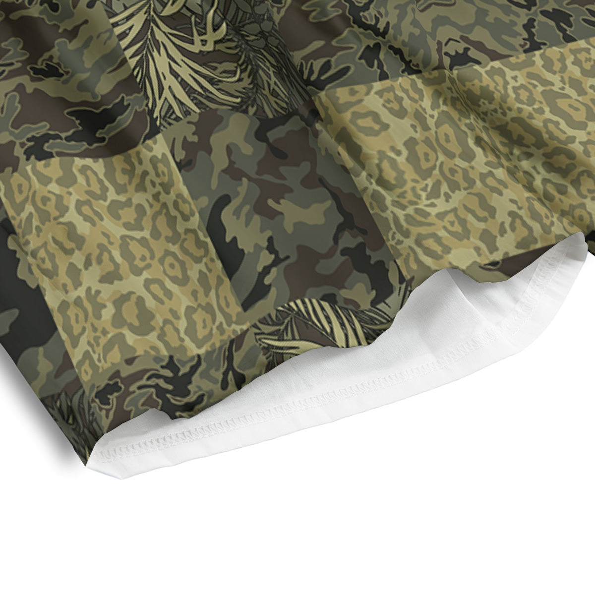 Camouflage Tropical And Leopard Print Pattern Men's Athletic Shorts