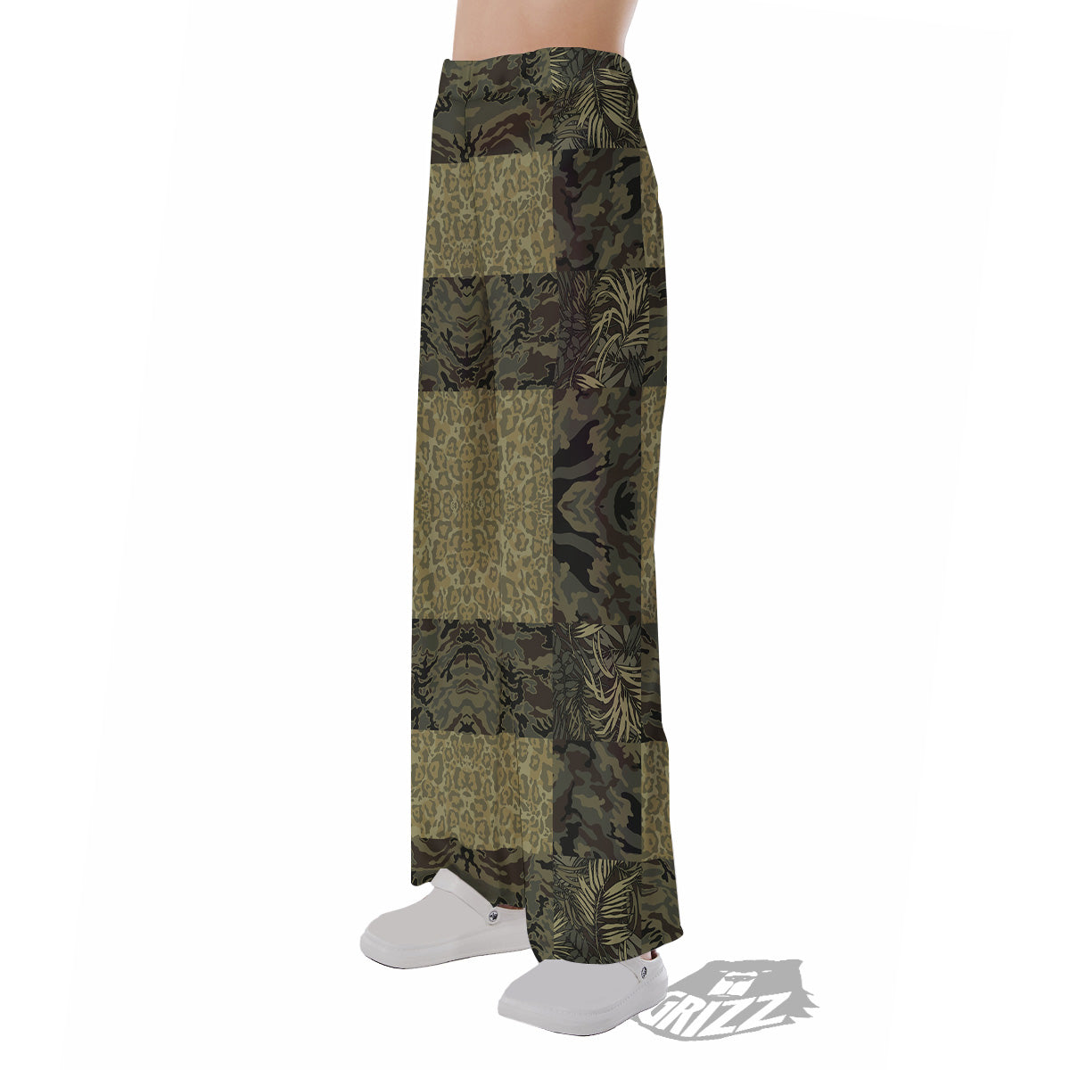 Camouflage Tropical And Leopard Print Pattern Pajama Pants-grizzshop