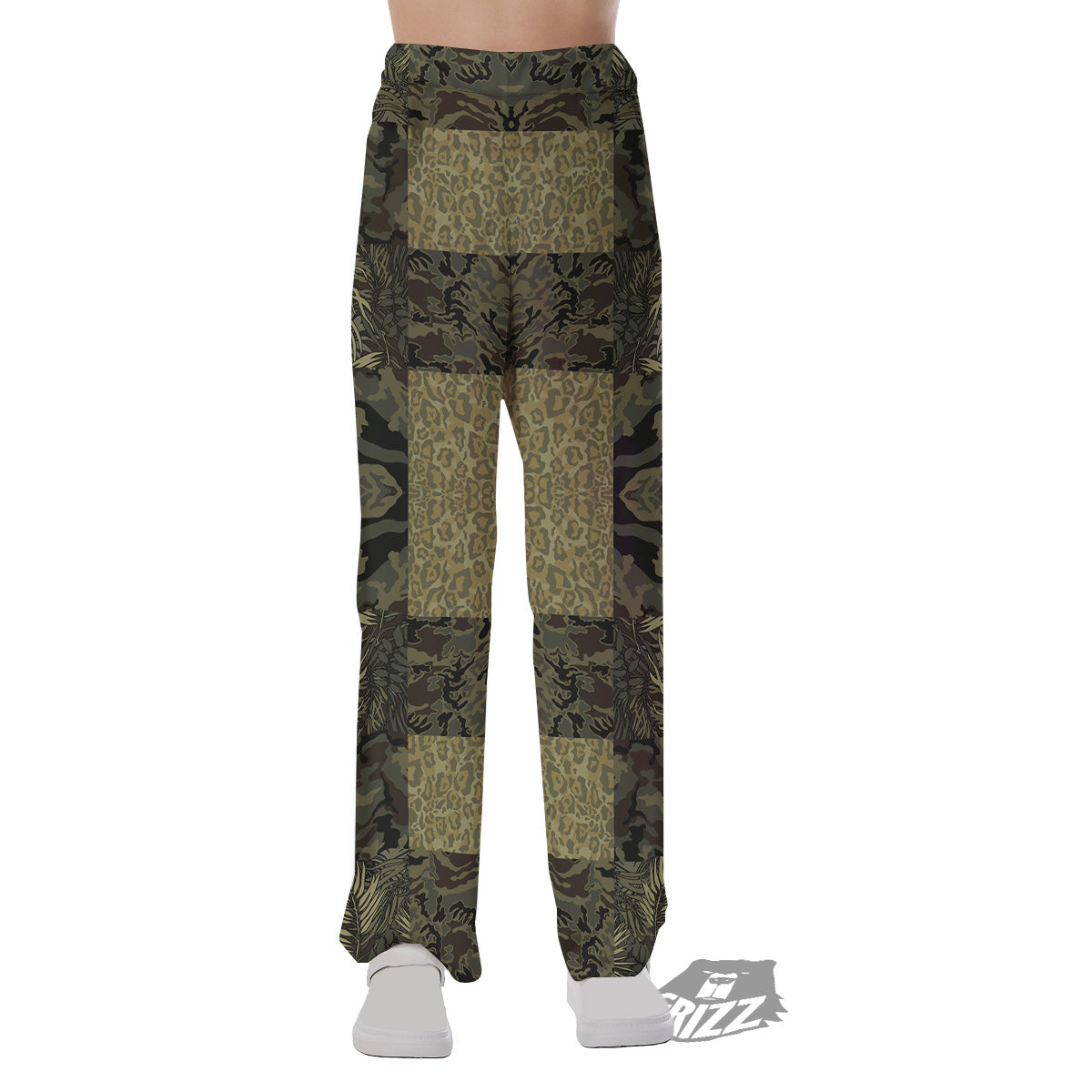 Camouflage Tropical And Leopard Print Pattern Pajama Pants-grizzshop