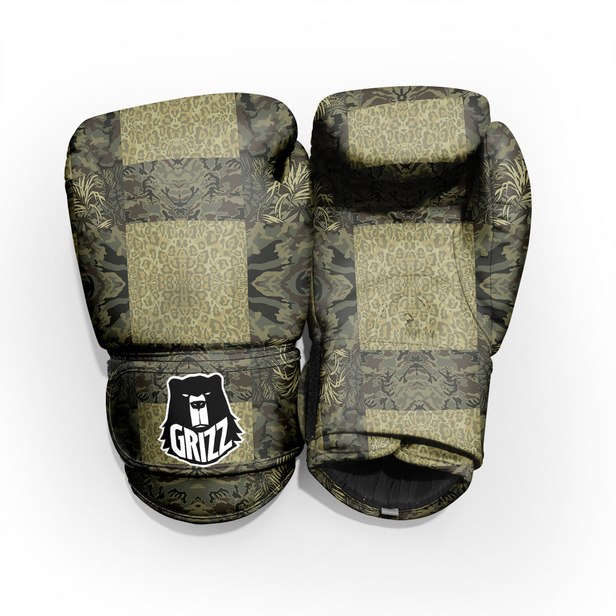 Camouflage Tropical And Leopard Print Pattern Pro Boxing Glove