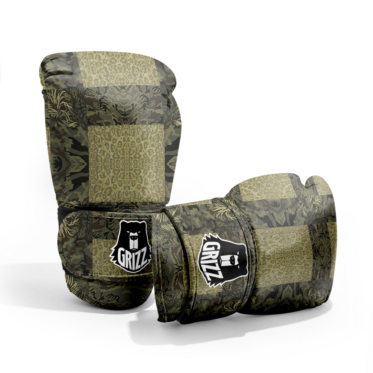 Camouflage Tropical And Leopard Print Pattern Pro Boxing Glove