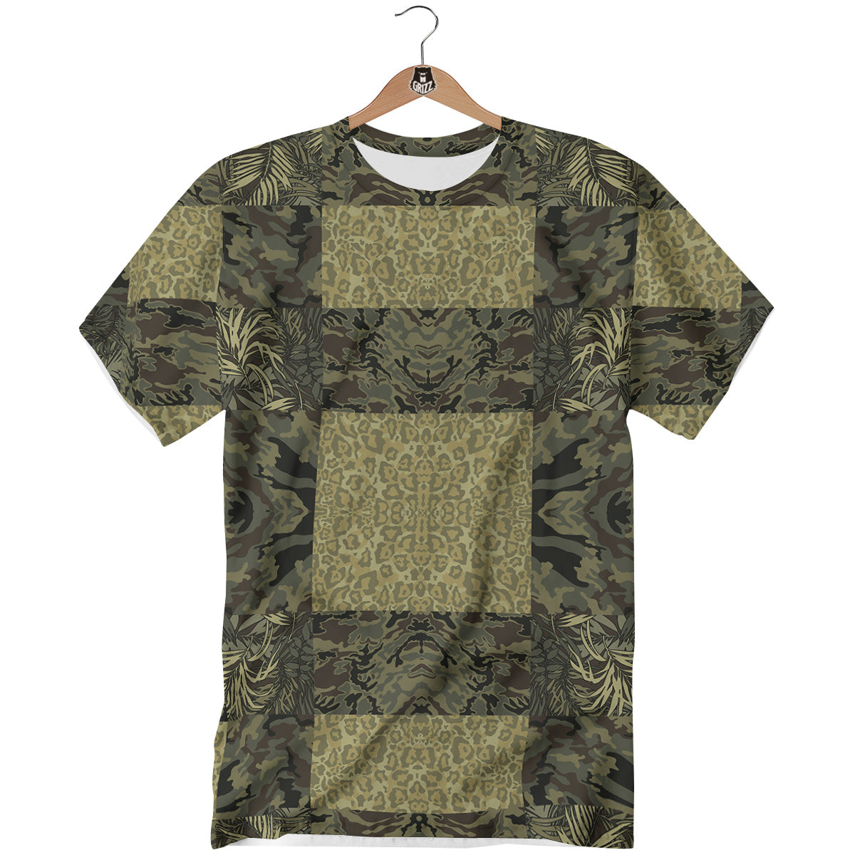 Camouflage Tropical And Leopard Print Pattern T-Shirt-grizzshop