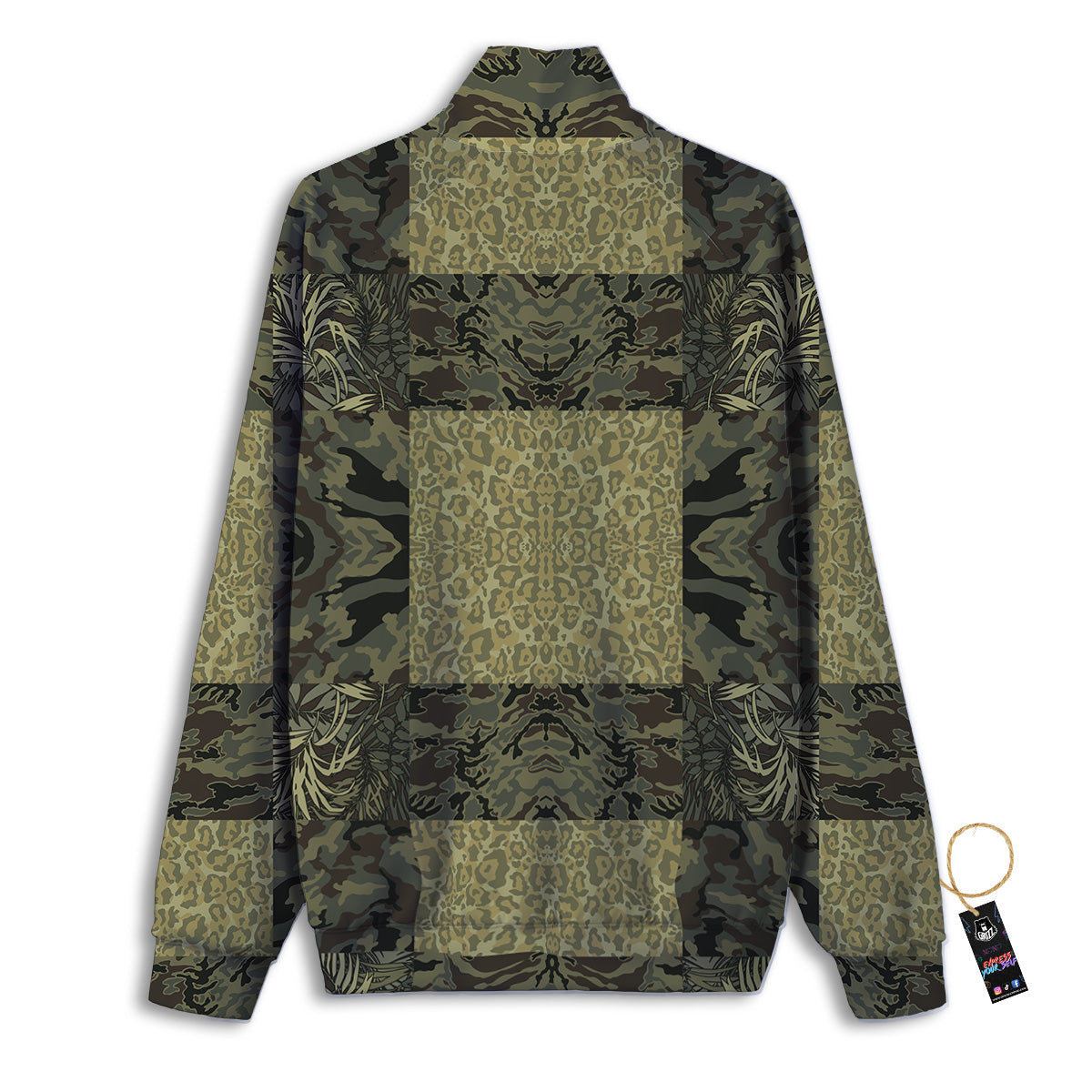 Camouflage Tropical And Leopard Print Pattern Track Jacket-grizzshop