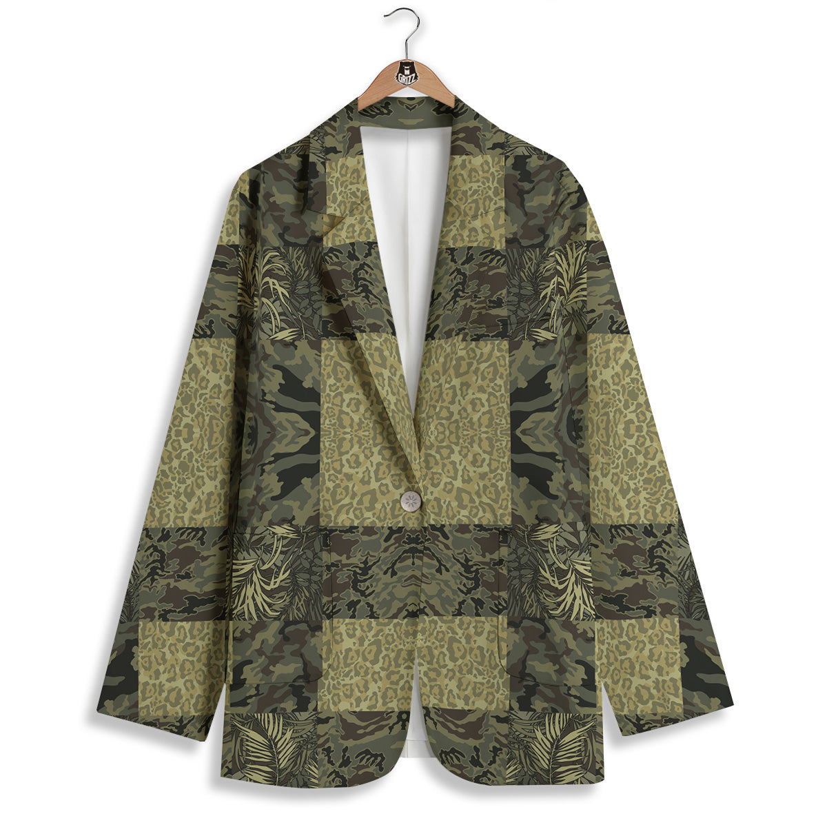 Camouflage Tropical And Leopard Print Pattern Women's Blazer-grizzshop