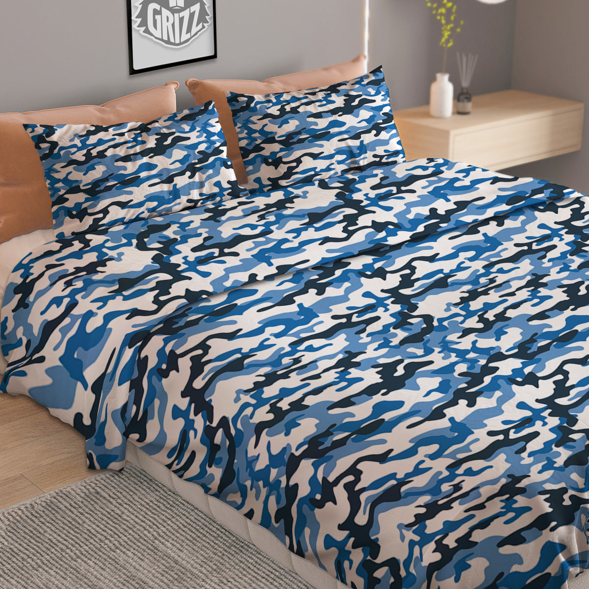 Chevron Black And Grey Print Pattern Duvet Cover Bedding Set