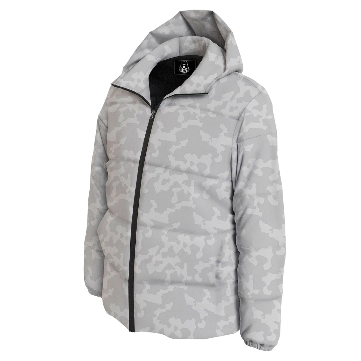 Camouflage White Snow Print Pattern Down Jacket-grizzshop