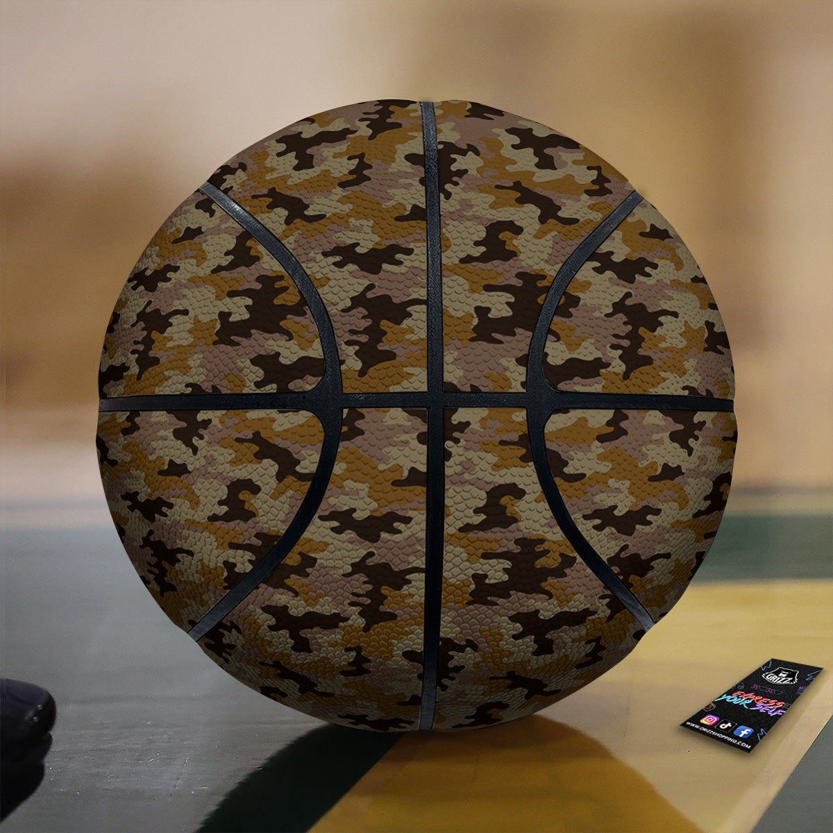 Camouflage Black And Brown Print Basketball