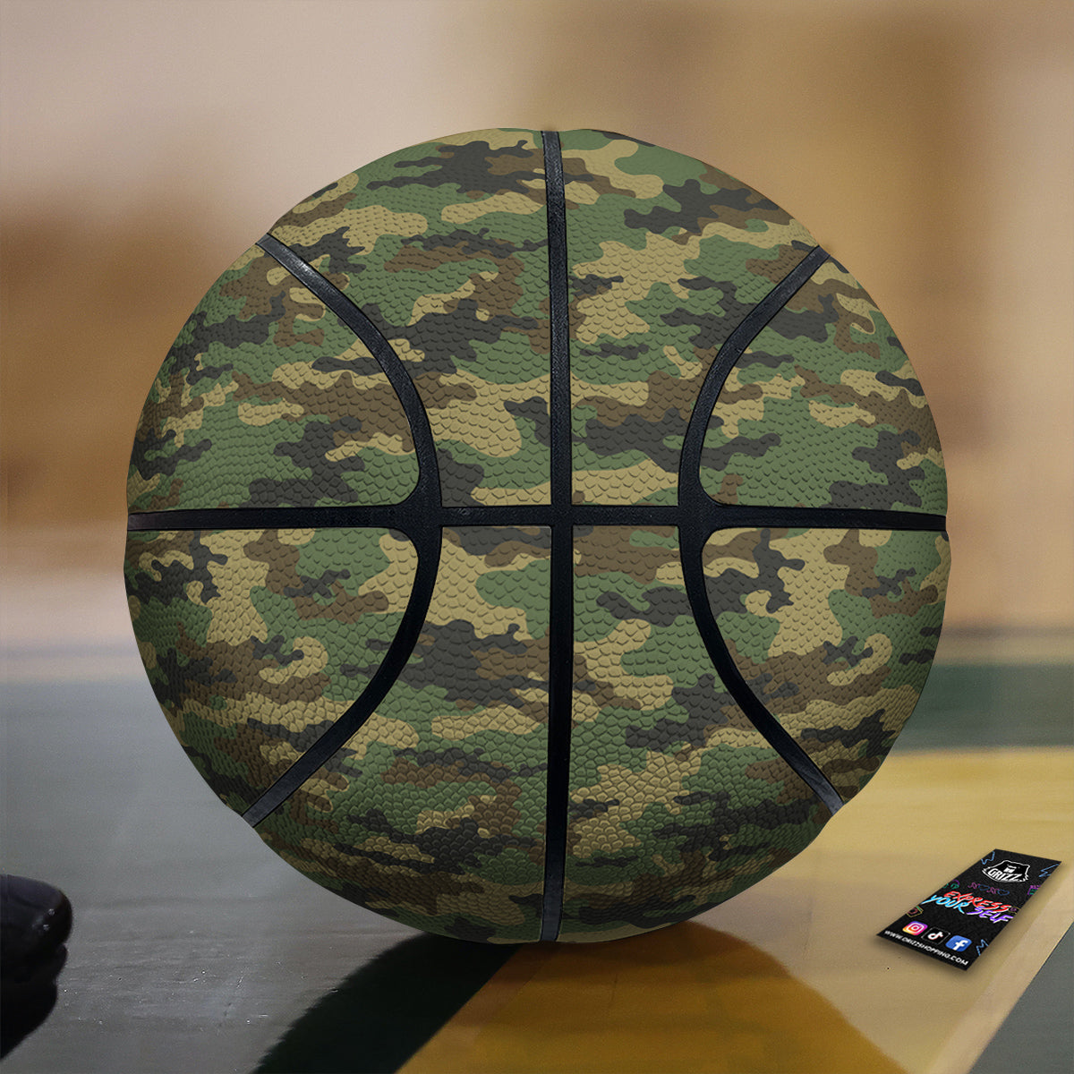 Camouflage Classic Green Print Basketball