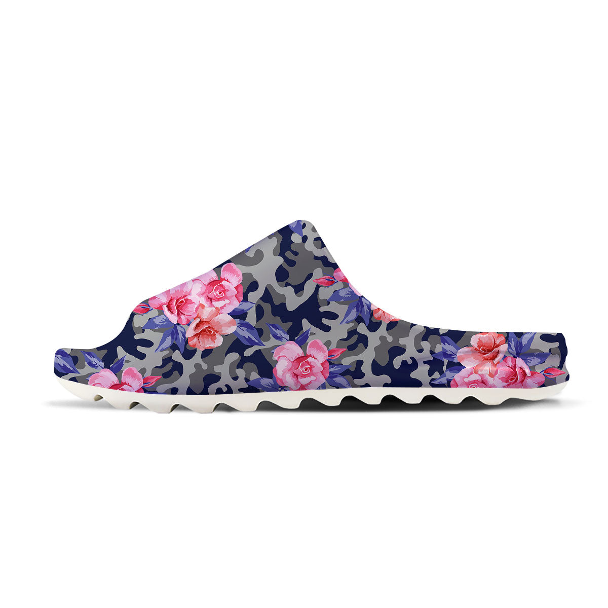Camouflage Flower Pink Rose Print Sandals-grizzshop