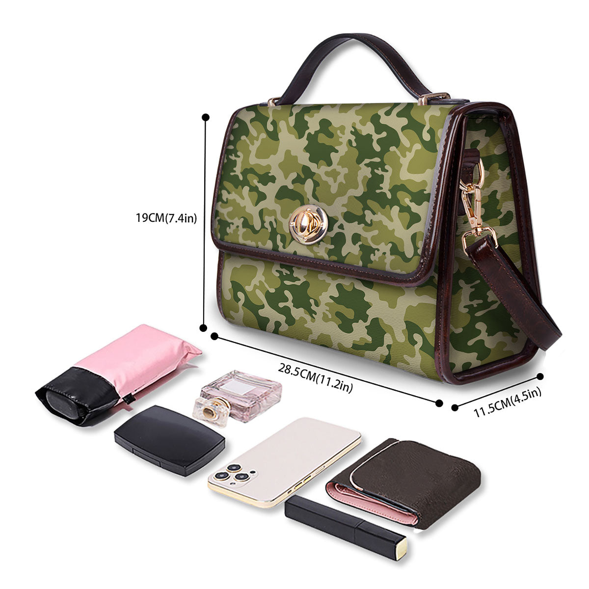 Camouflage Military Print Women's Satchel Bag