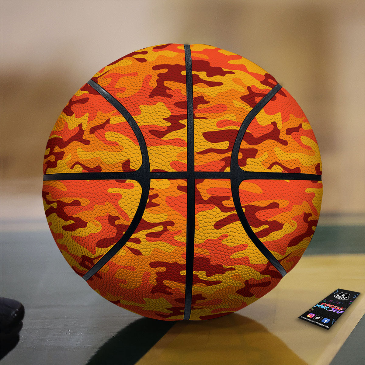 Camouflage Orange Print Basketball