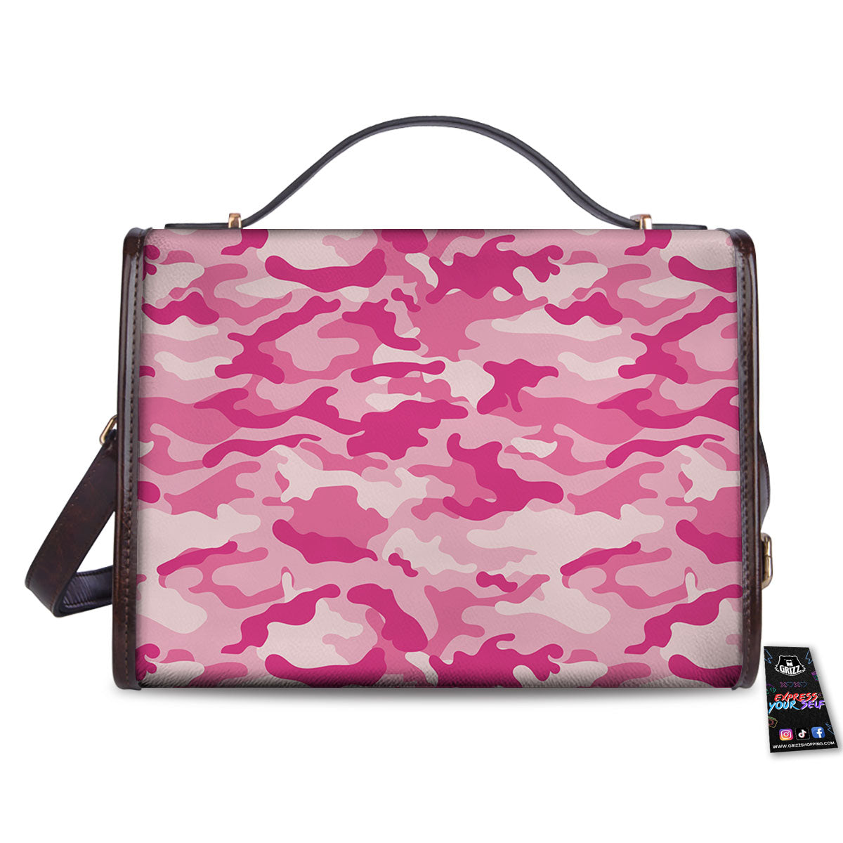 Camouflage Pink Print Pattern Women's Satchel Bag