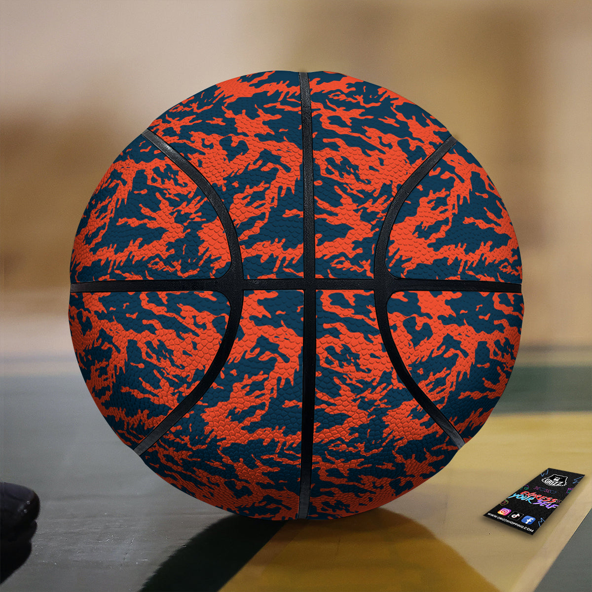 Camouflage Red Spots Print Pattern Basketball