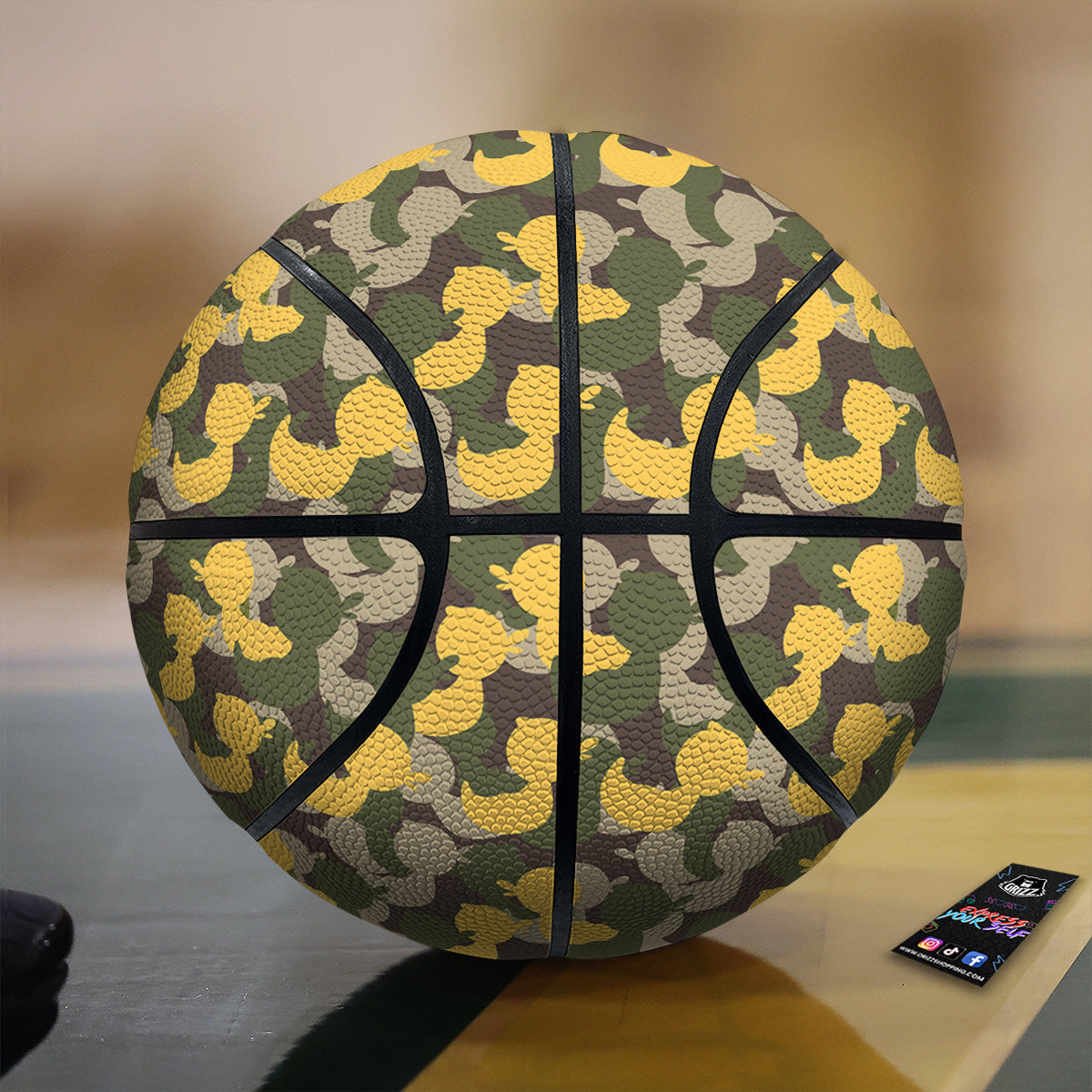 Camouflage Rubber Ducks Print Pattern Basketball