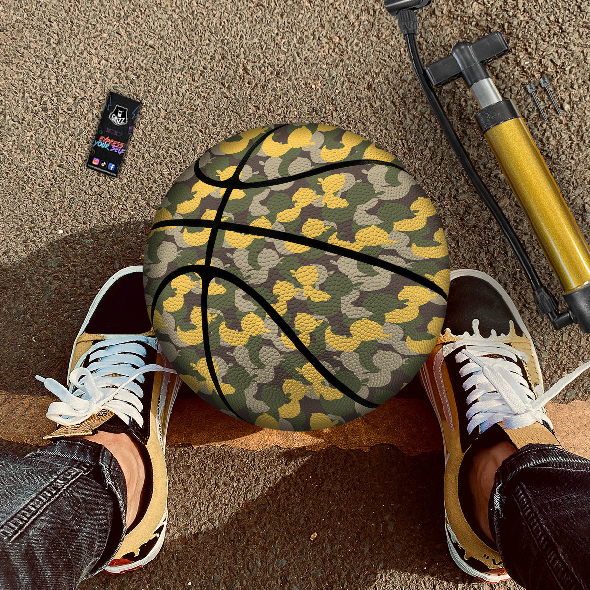 Camouflage Rubber Ducks Print Pattern Basketball