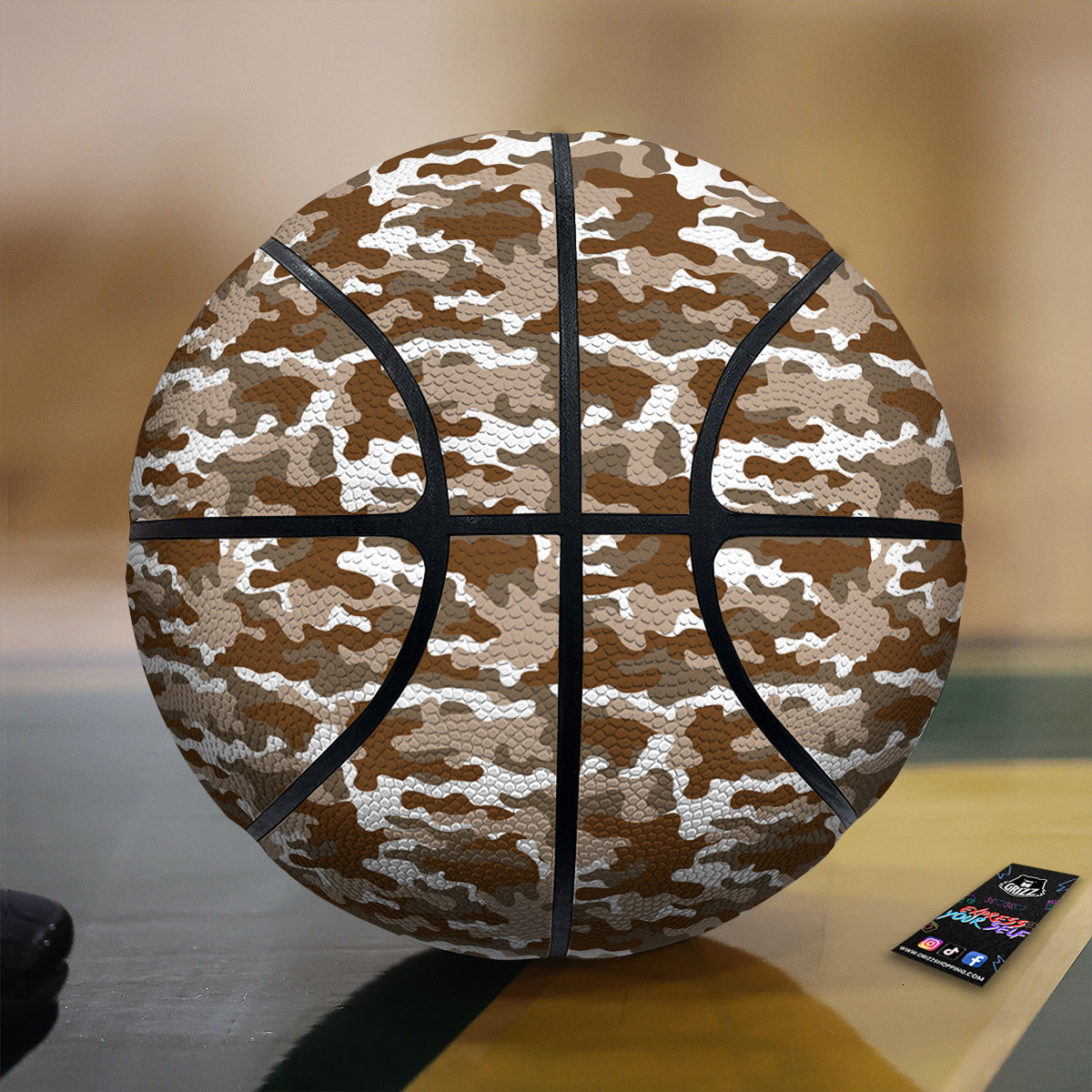 Camouflage White And Brown Print Basketball
