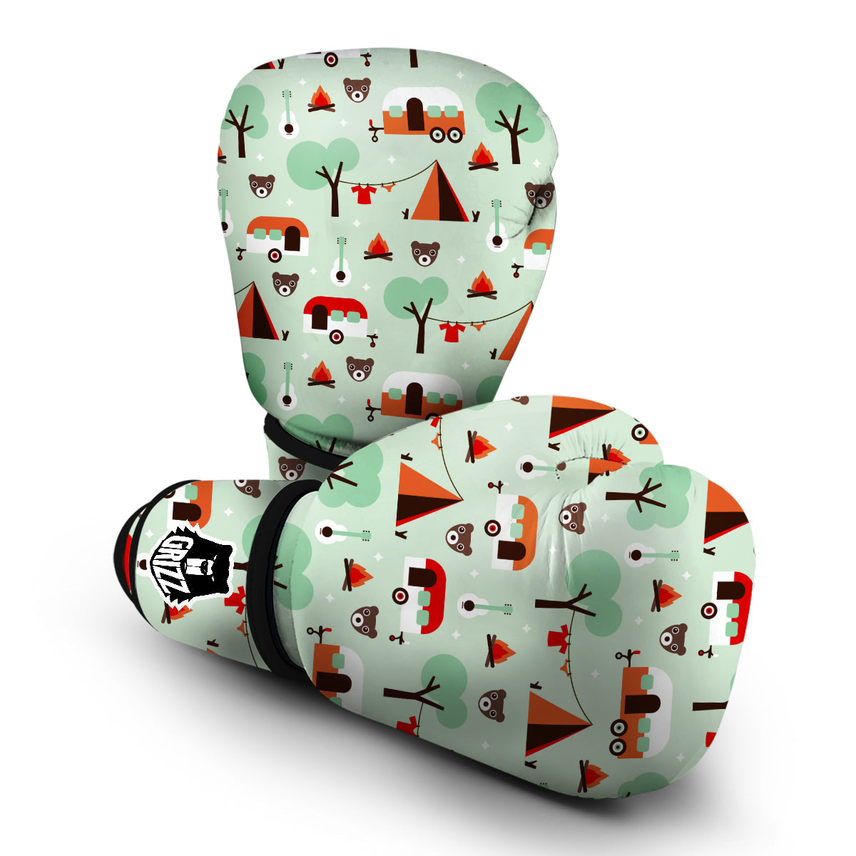 Camper Pattern Print Boxing Gloves-grizzshop