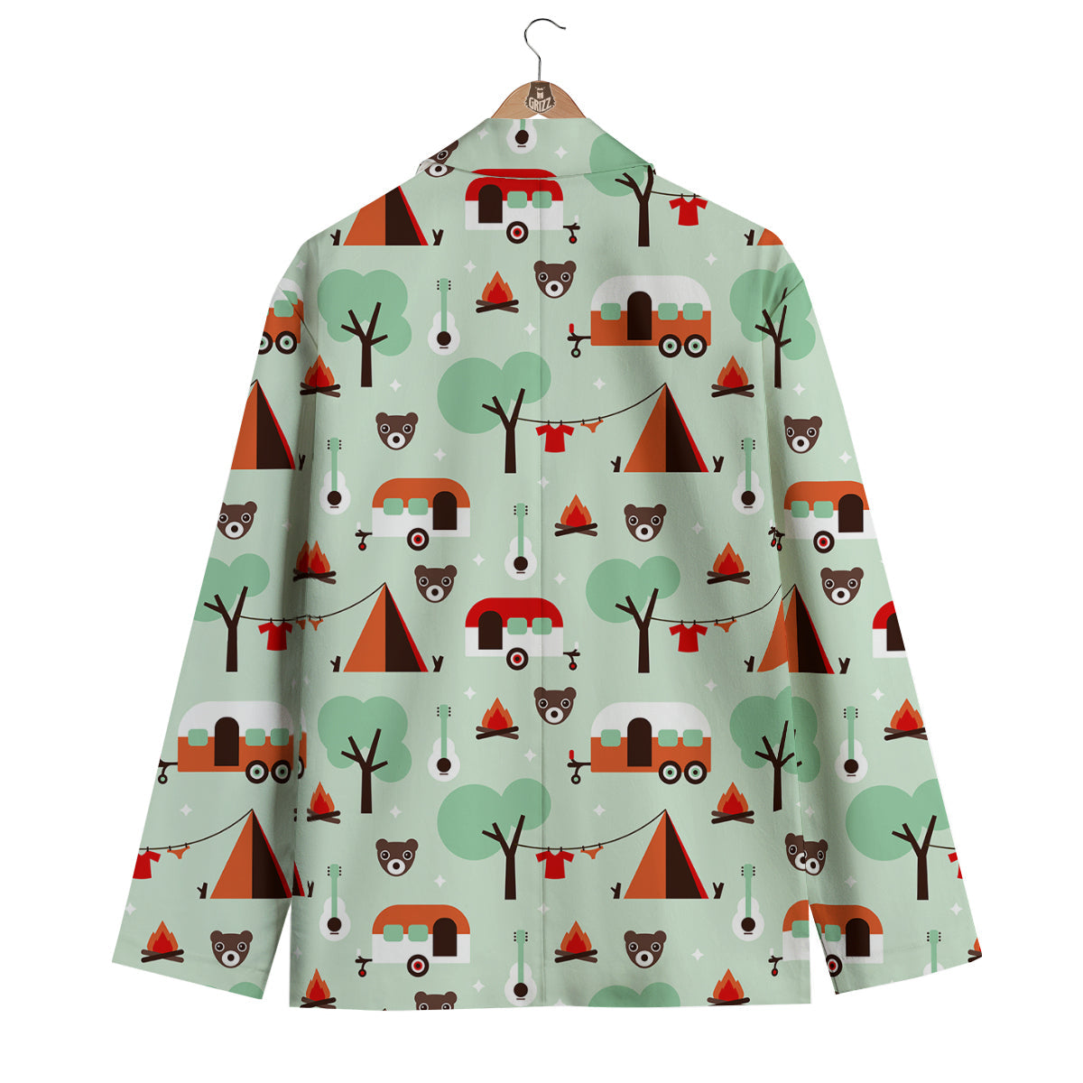 Camper Pattern Print Men's Blazer-grizzshop