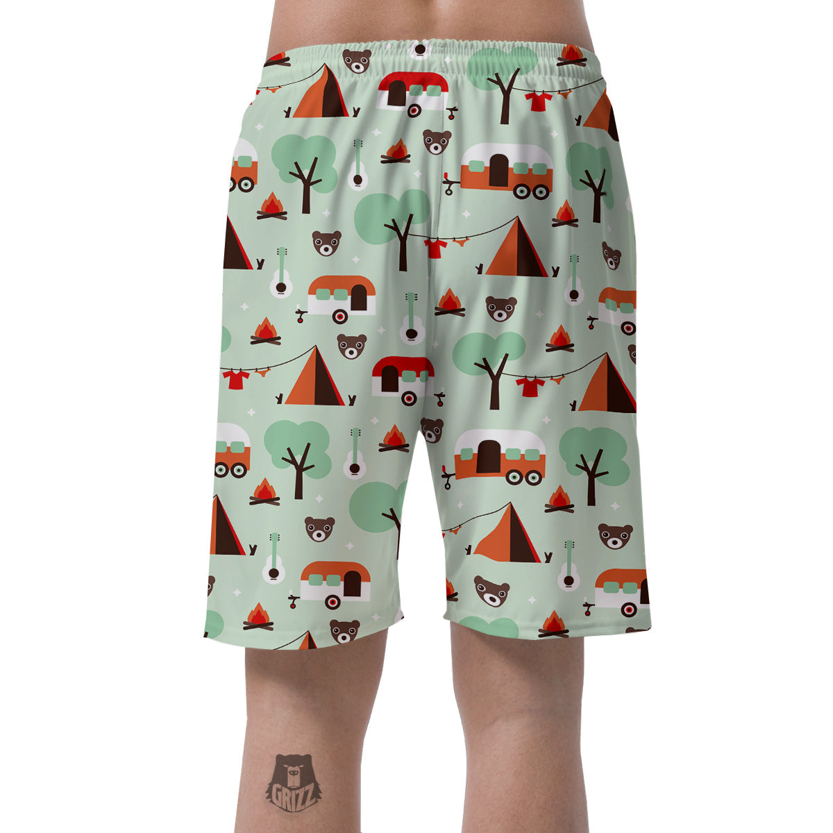 Camper Pattern Print Men's Shorts-grizzshop