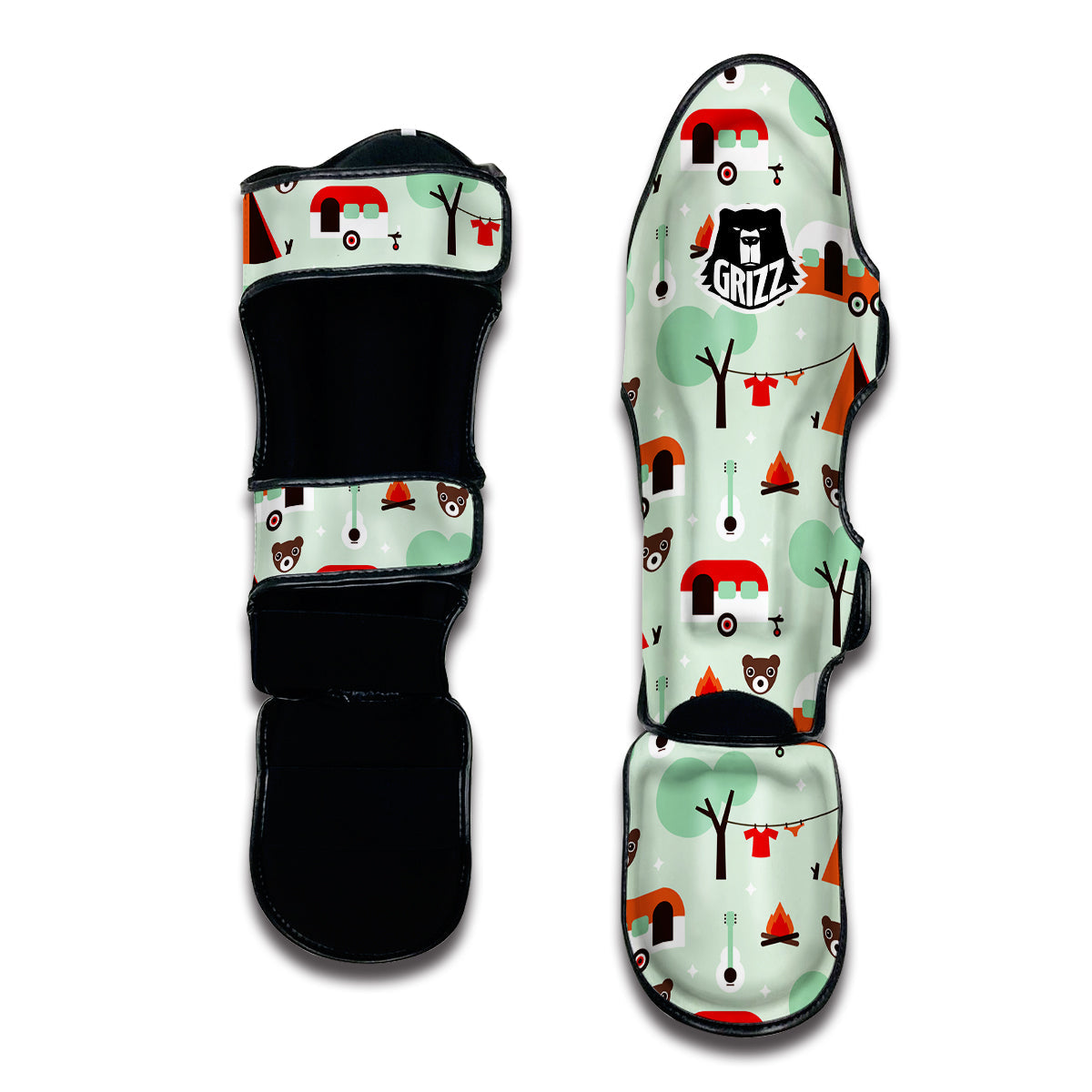 Camper Pattern Print Muay Thai Shin Guards-grizzshop