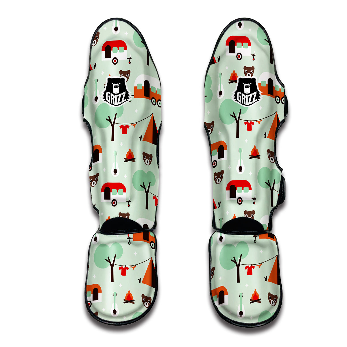 Camper Pattern Print Muay Thai Shin Guards-grizzshop