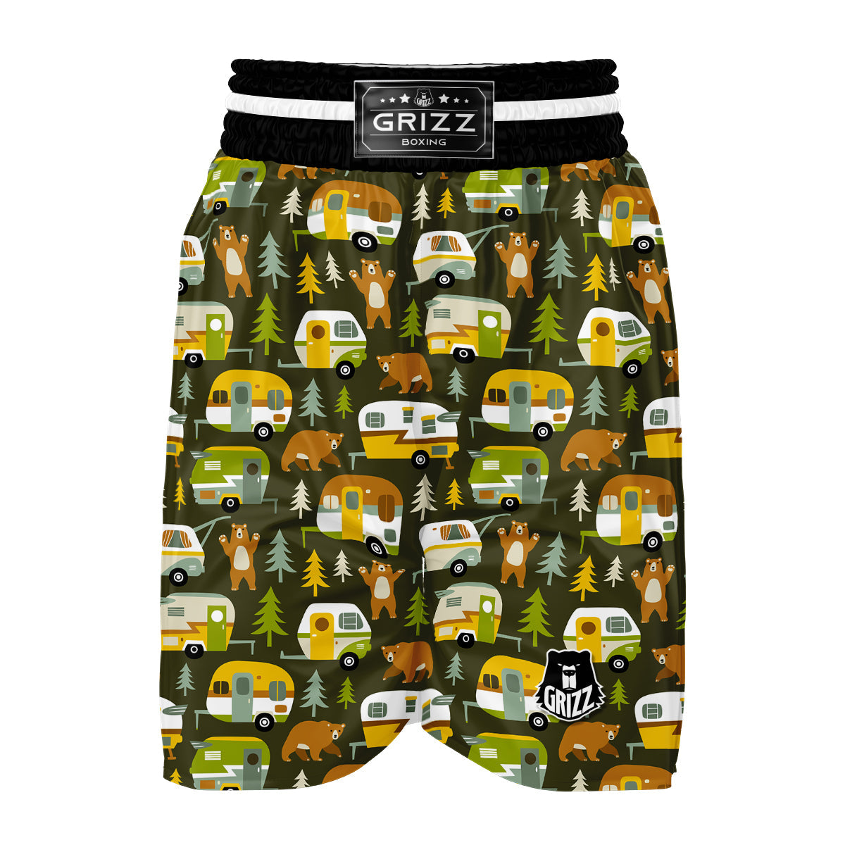 Camper Van Print Pattern Boxing Shorts-grizzshop