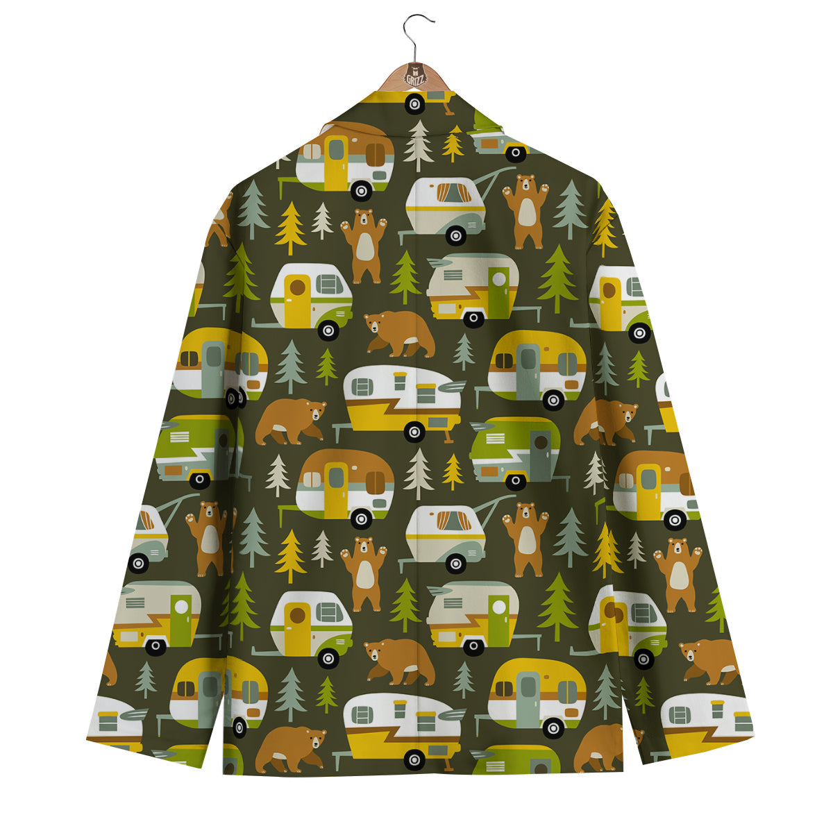 Camper Van Print Pattern Men's Blazer-grizzshop