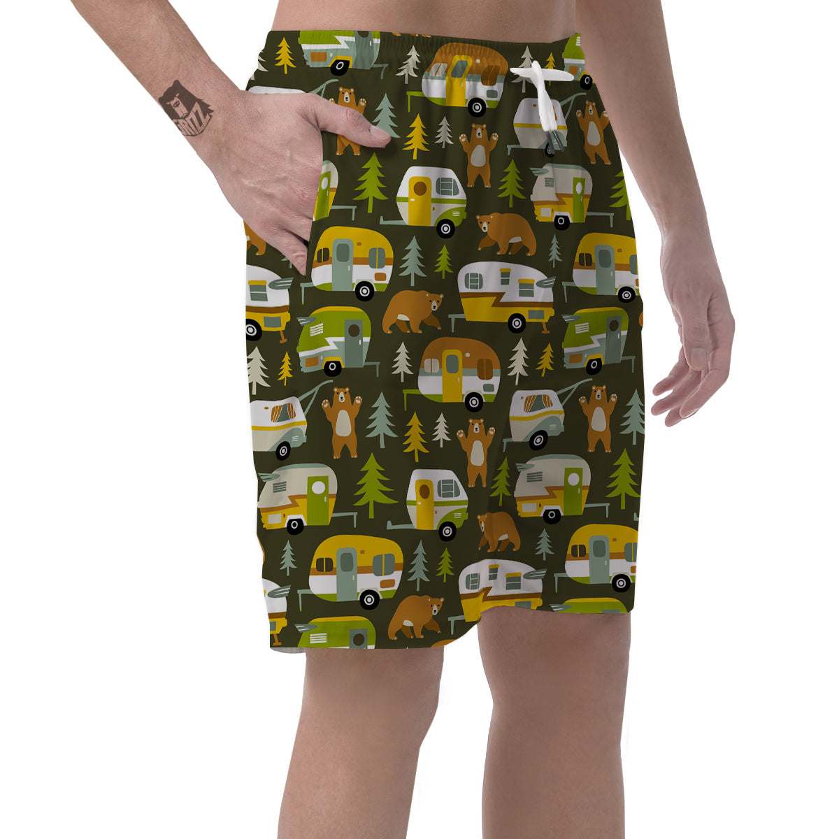 Camper Van Print Pattern Men's Shorts-grizzshop