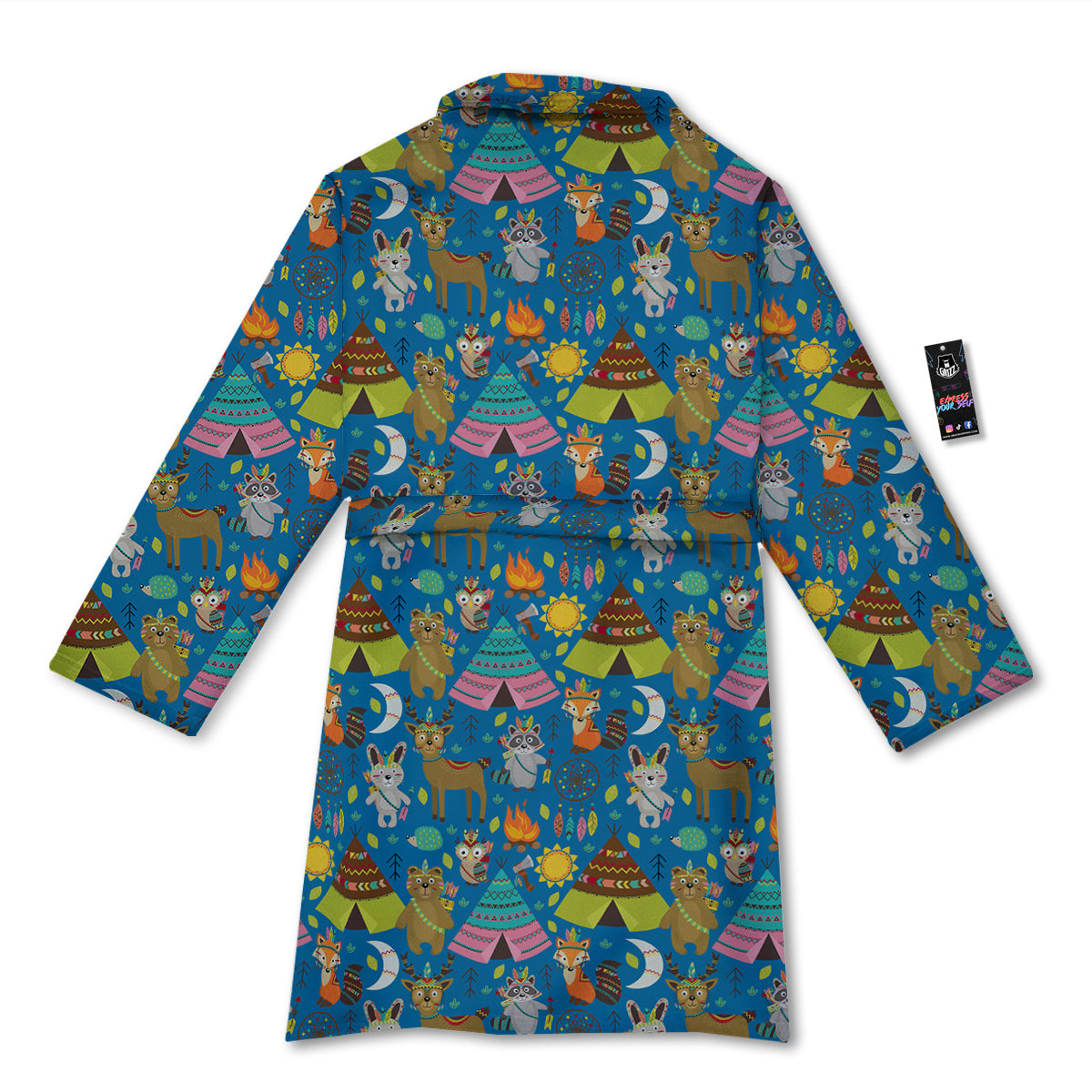 Camping Animal Print Pattern Bathrobe-grizzshop