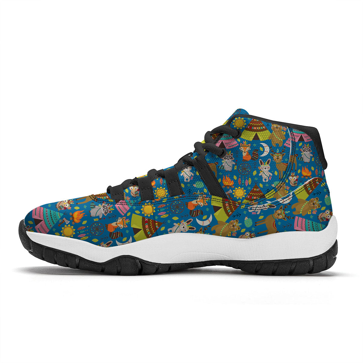 Camping Animal Print Pattern Black Bball Shoes-grizzshop