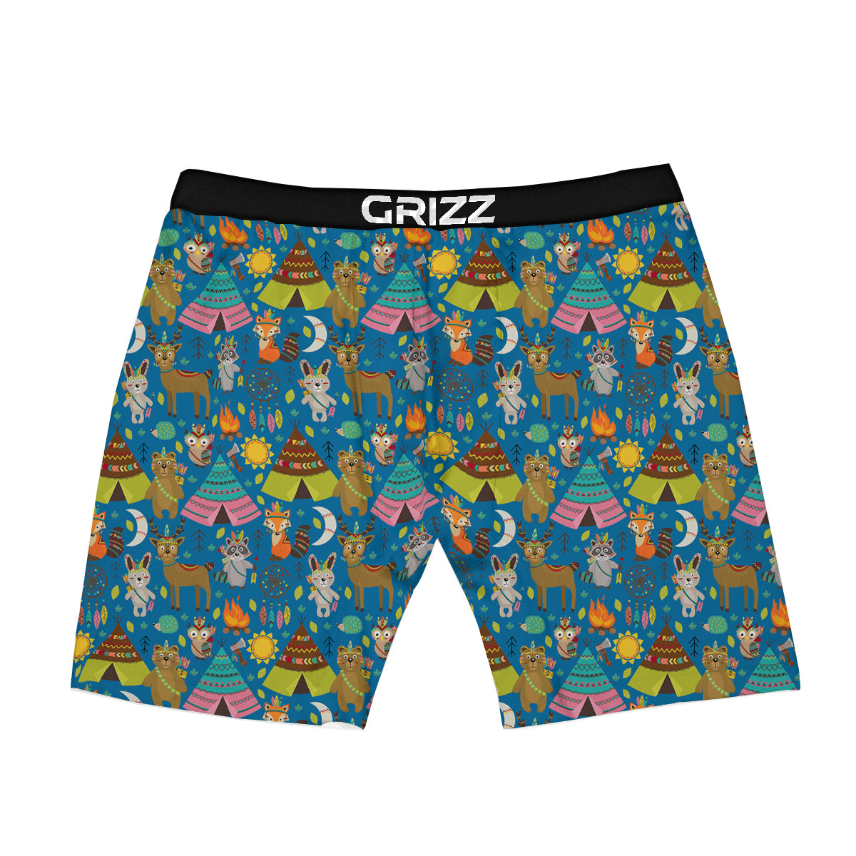 Camping Animal Print Pattern Boxer Briefs-grizzshop