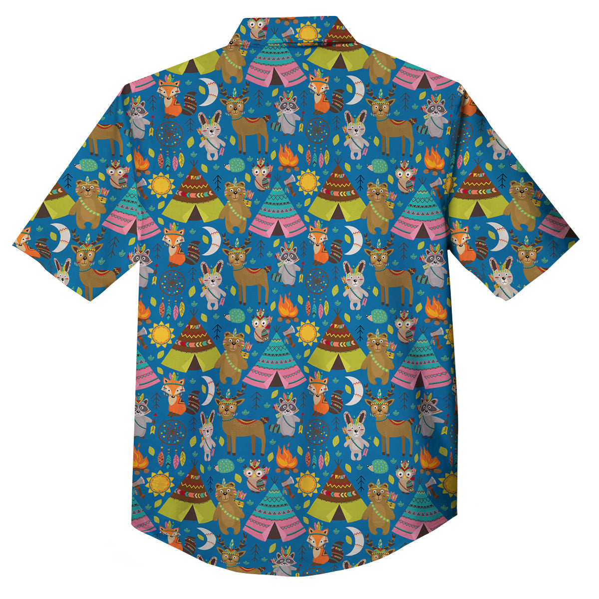 Camping Animal Print Pattern Button Up Shirt-grizzshop
