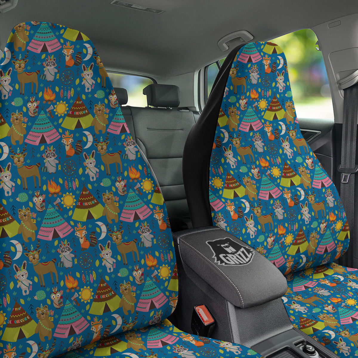 Camping Animal Print Pattern Car Seat Covers-grizzshop