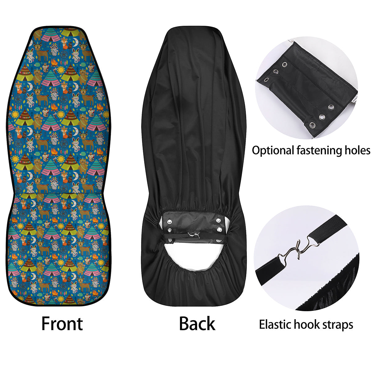 Camping Animal Print Pattern Car Seat Covers-grizzshop