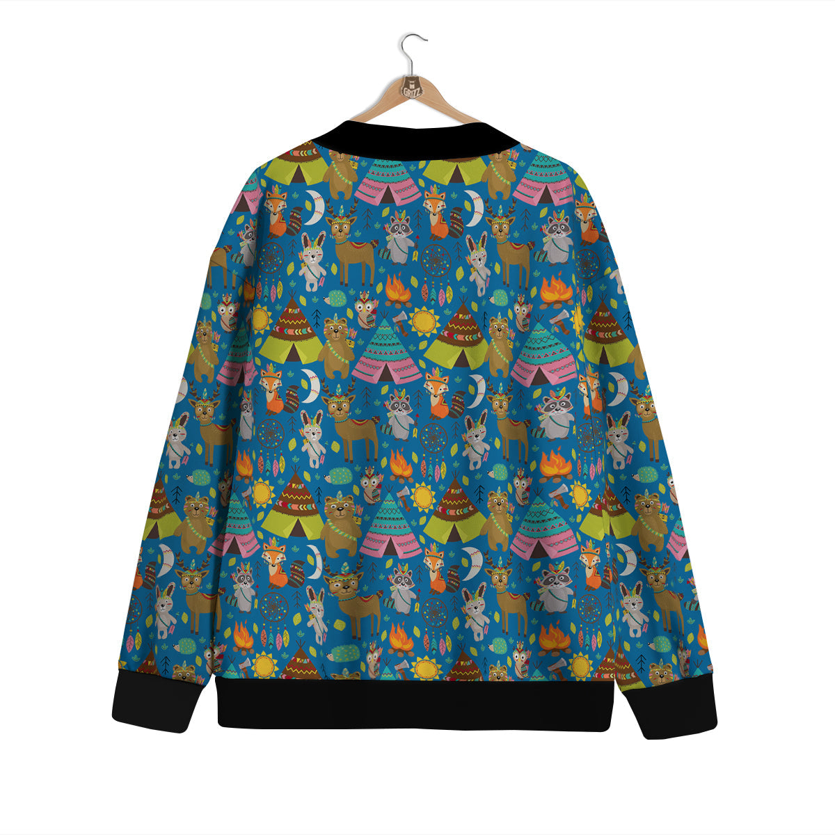 Camping Animal Print Pattern Cardigan-grizzshop