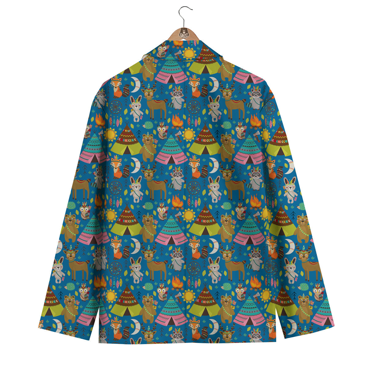 Camping Animal Print Pattern Men's Blazer-grizzshop