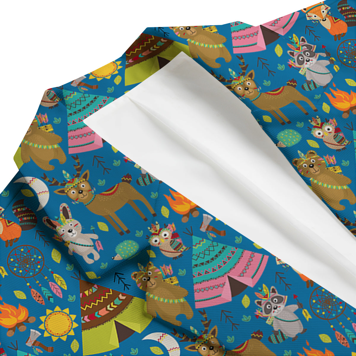 Camping Animal Print Pattern Men's Blazer-grizzshop