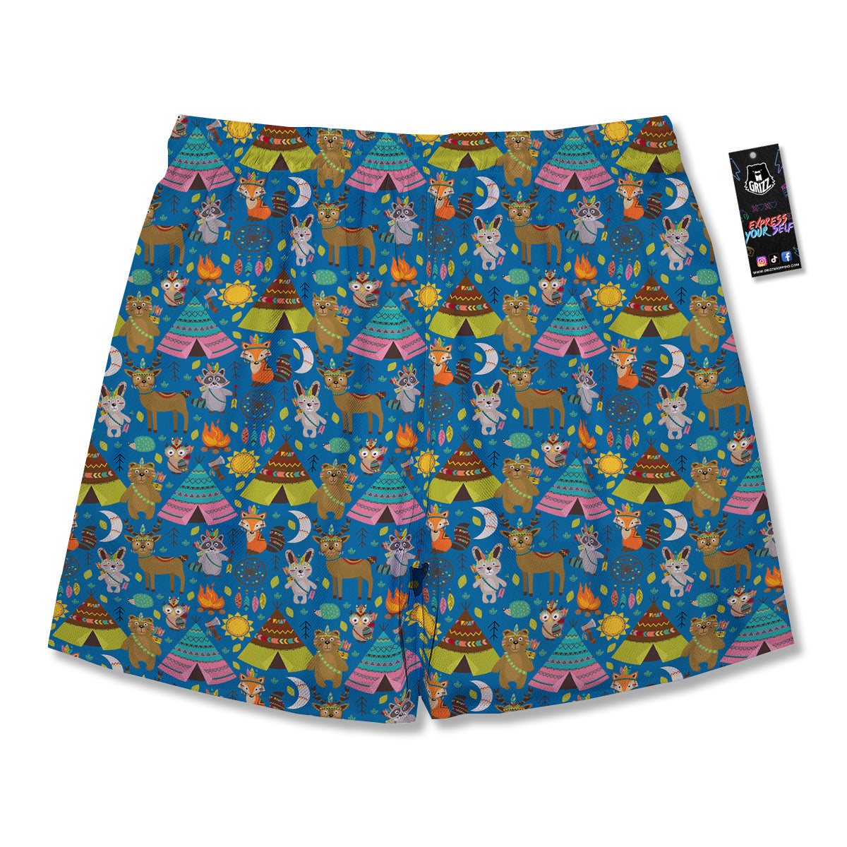 Camping Animal Print Pattern Men's Running Shorts-grizzshop