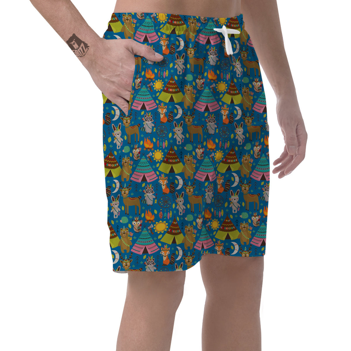 Camping Animal Print Pattern Men's Shorts-grizzshop