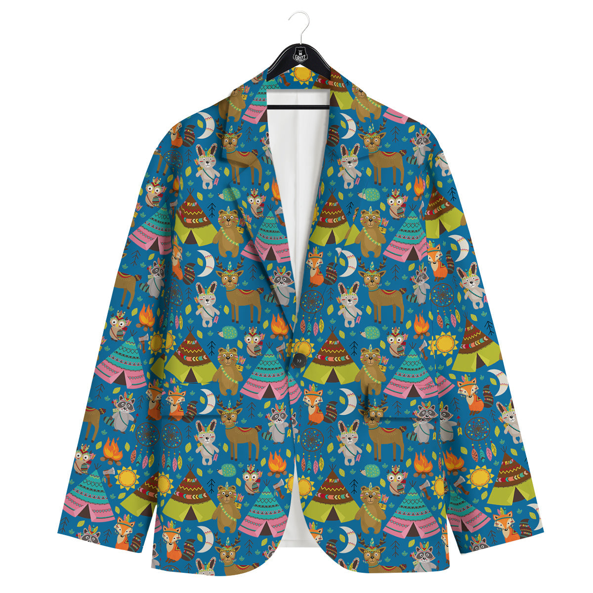 Camping Animal Print Pattern Men's Sport Coat-grizzshop