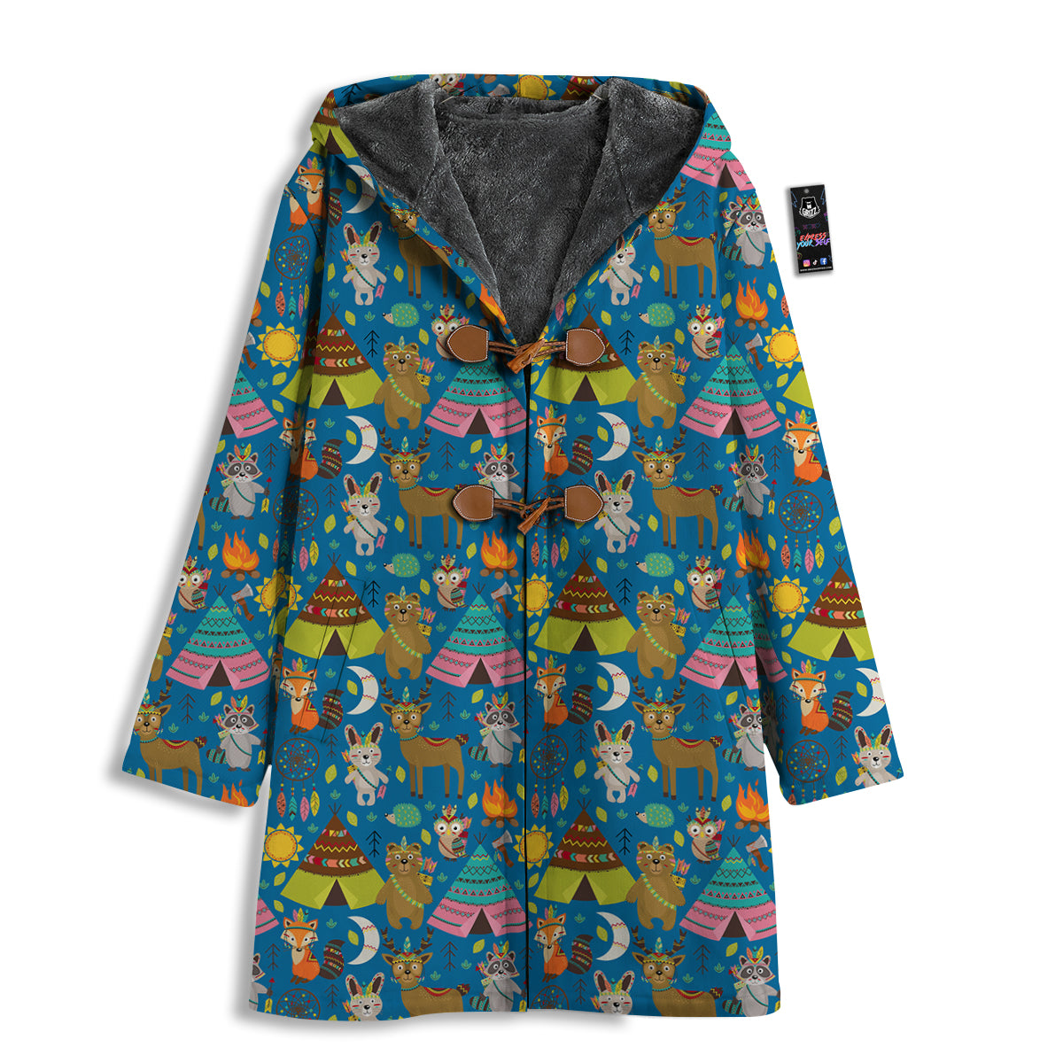 Camping Animal Print Pattern Men's Windbreaker Jacket-grizzshop